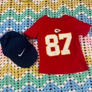 Bundle Toddler 2T Nike Blue Baseball hat Kansas City Chiefs Kelce 87 T-Shirt